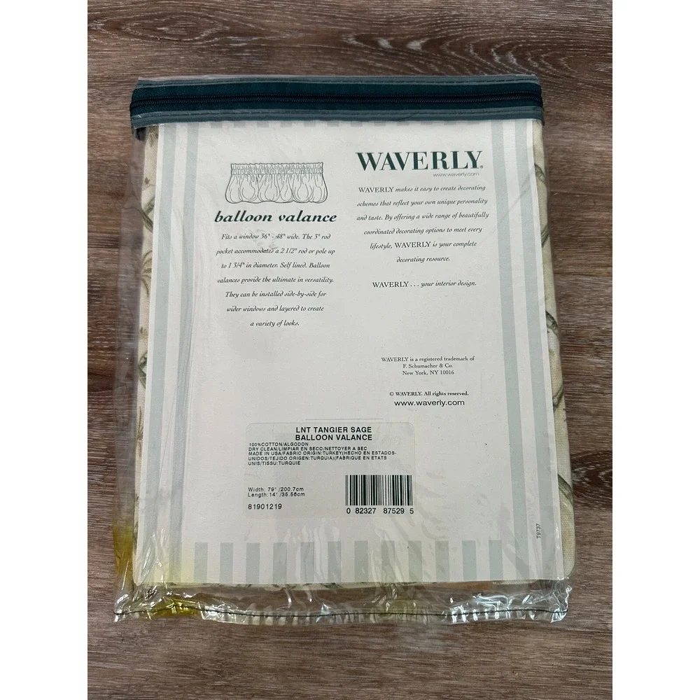 New Waverly Balloon Valance Palm Trees 79x14 Tangier Sage Florida Tropical
